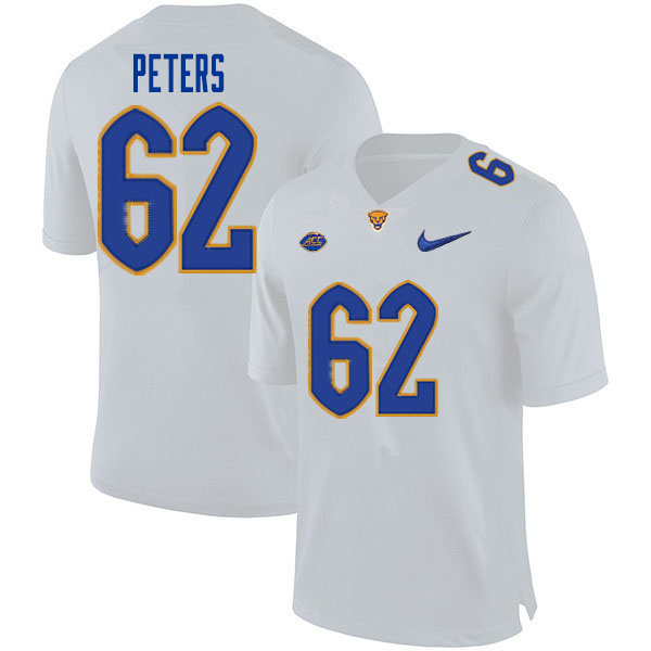 Men #62 Dakota Peters Pitt Panthers College Football Jerseys Sale-White